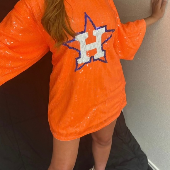 Houston Astros GameDay Sparkly Sequin Dress - Picture 6 of 7